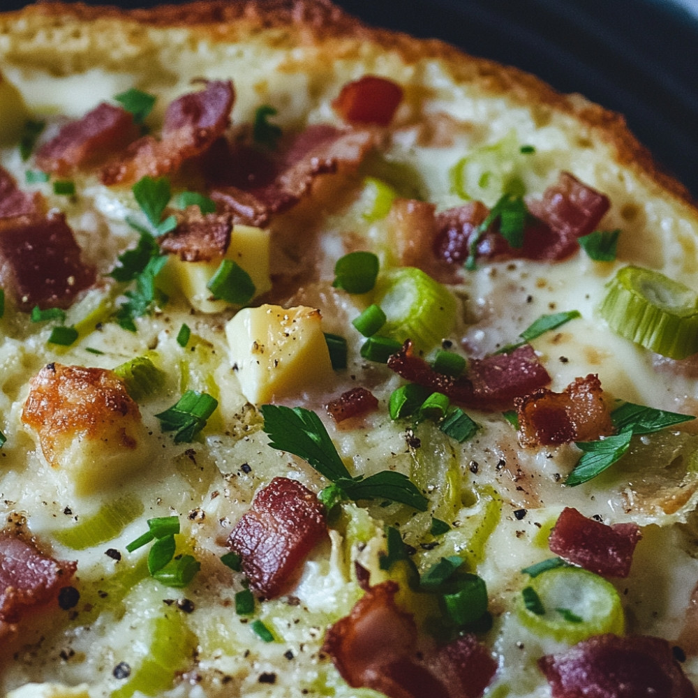 Clafoutis poireaux et lardons