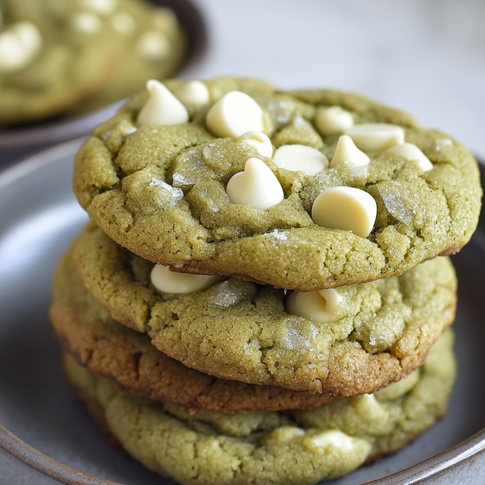 Cookies au matcha et chocolat blanc