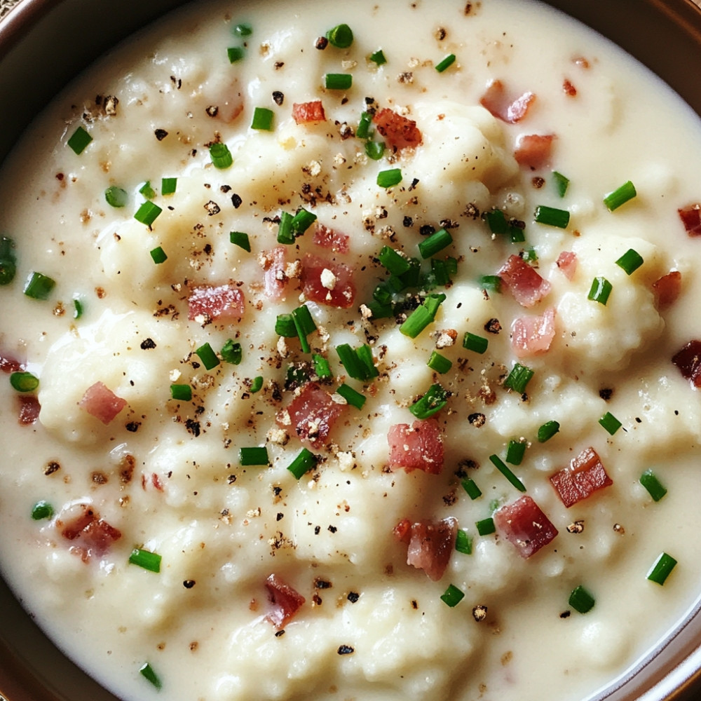 Crème de chou-fleur aux lardons