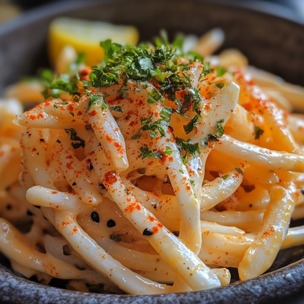 Enokis frits et rémoulade au paprika