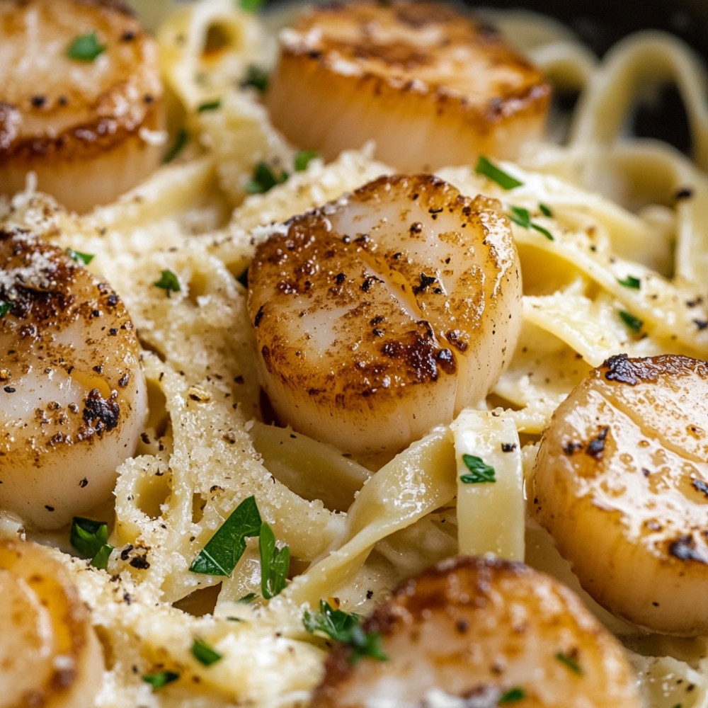 Fettucine à la crème de truffe et noix de Saint-Jacques