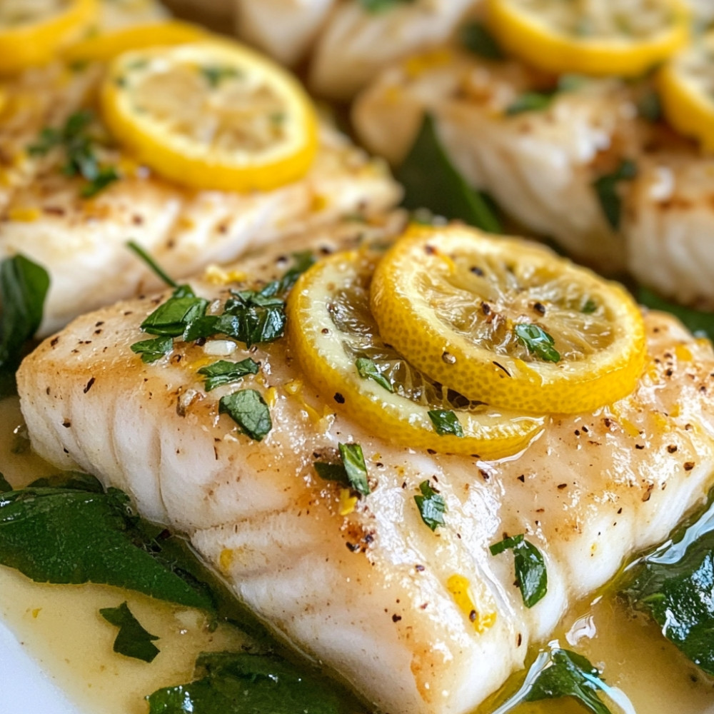 Filets de poisson sur feuilles de citronnier