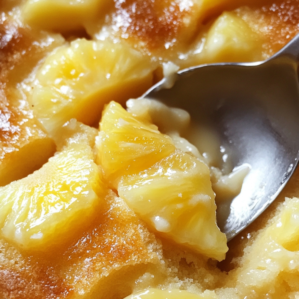 Gâteau au rhum et sauce à l'ananas