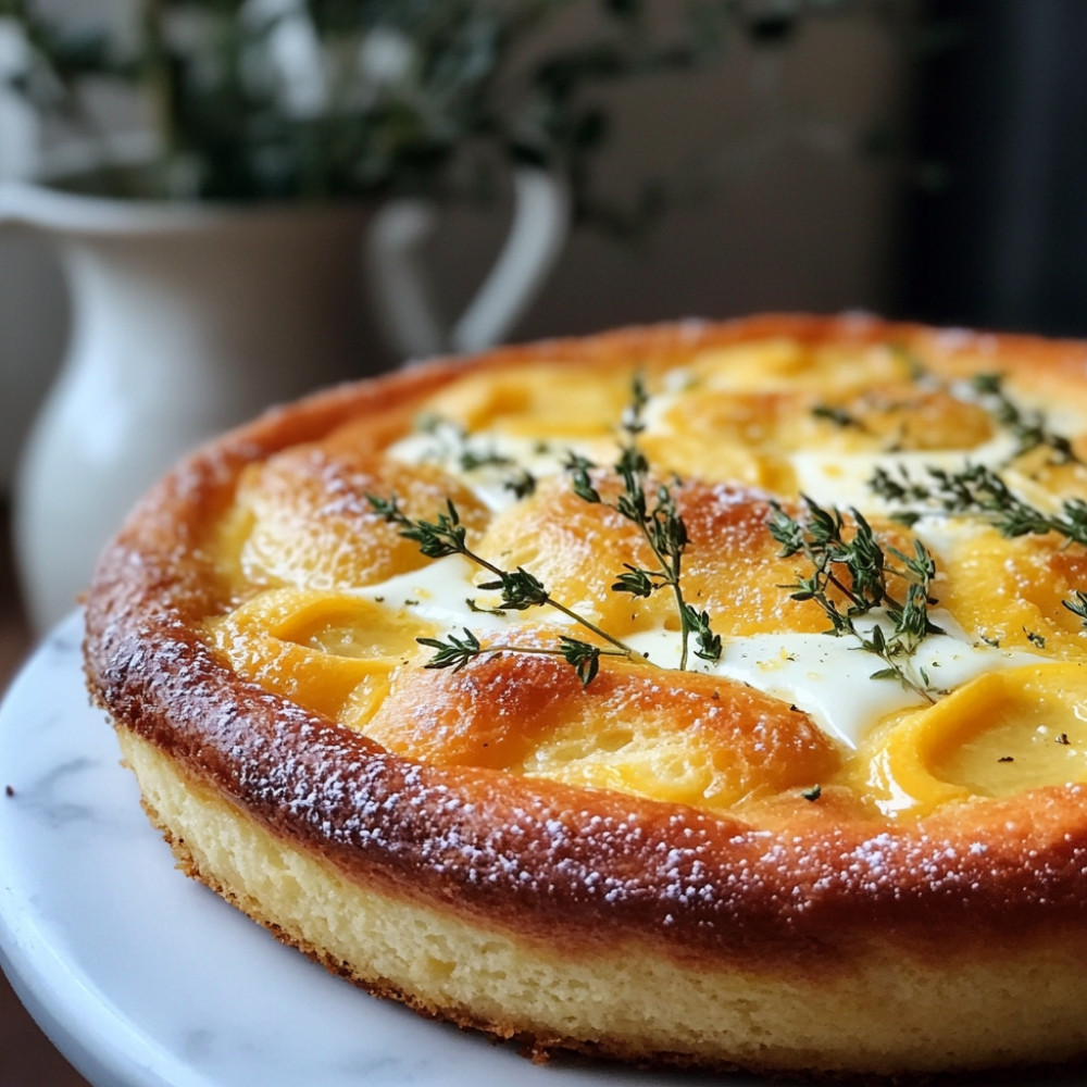 Gâteau moelleux au citron, thym et yaourt