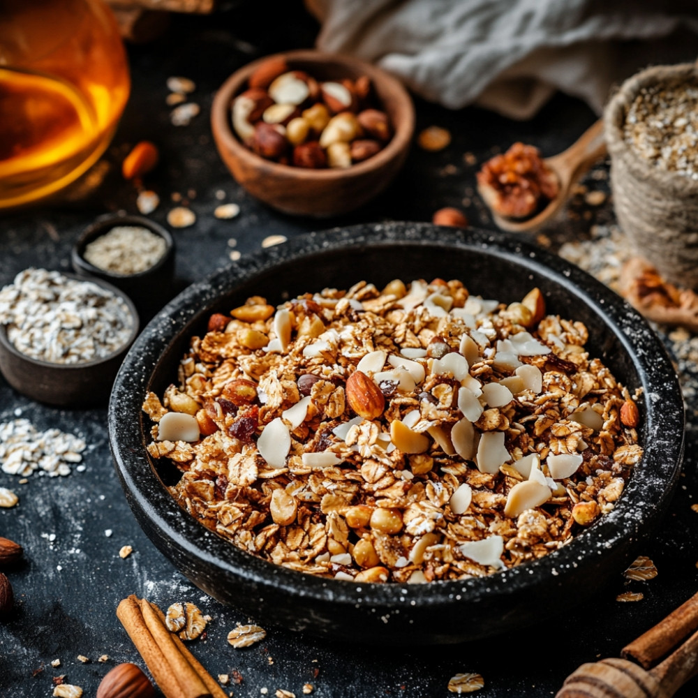 Granola amandes, noisettes et noix de cajou