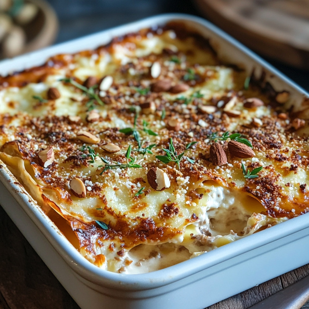 Lasagnes au veau et ricotta aux amandes