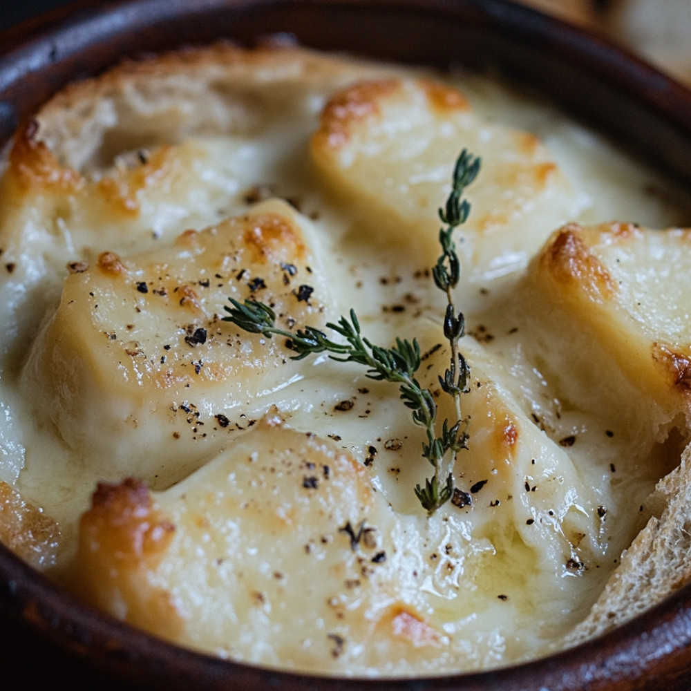 Mont d'Or au vin blanc et à l'ail au four