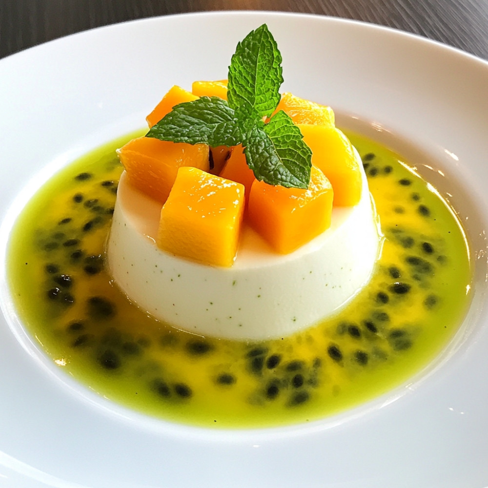 Panna cotta mangue fruits de la passion