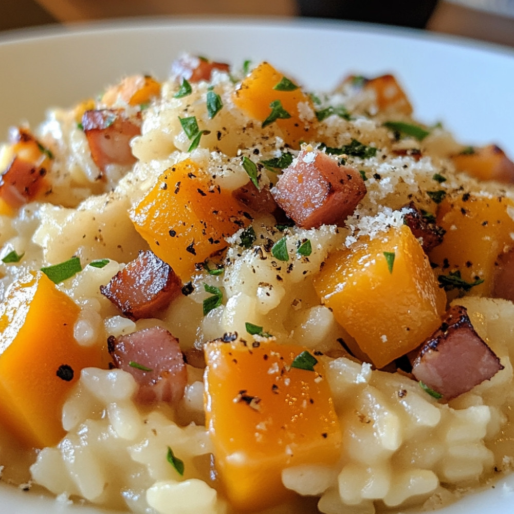 Risotto de butternut et lardons