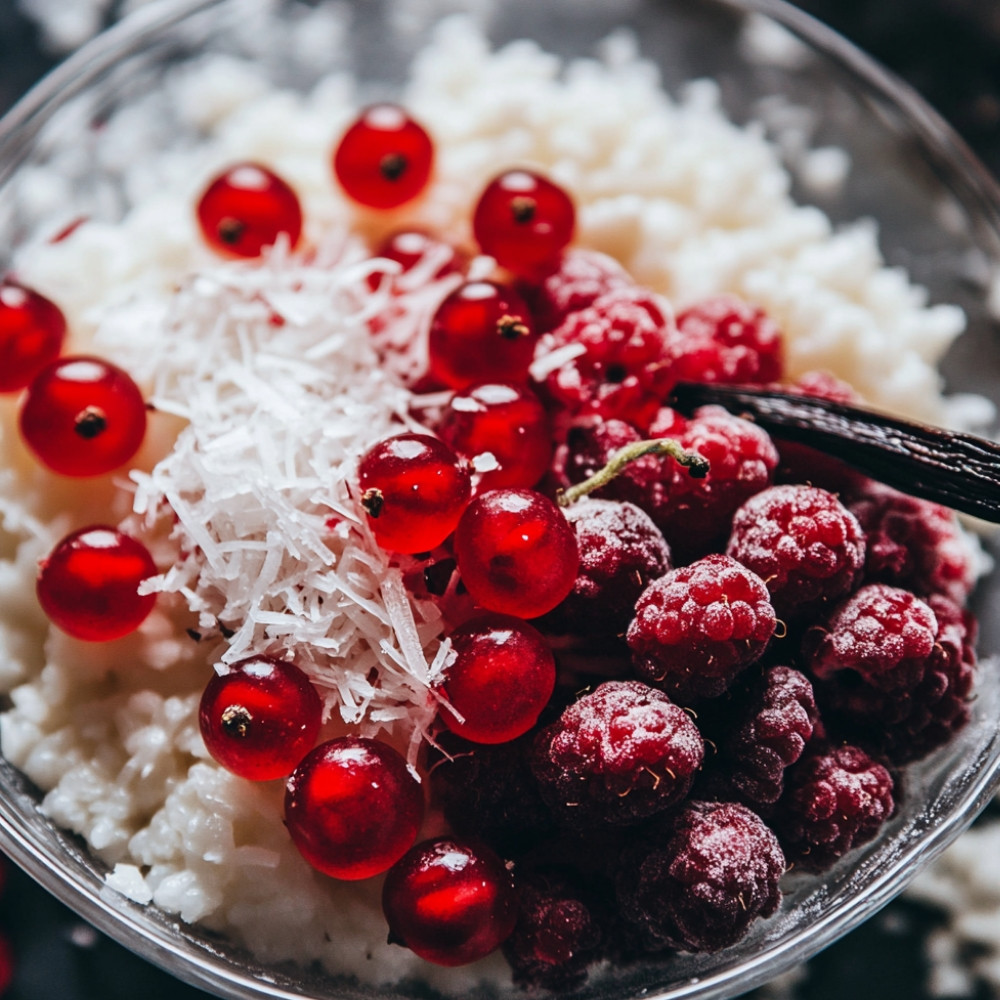 Riz au lait de coco et fruits rouges