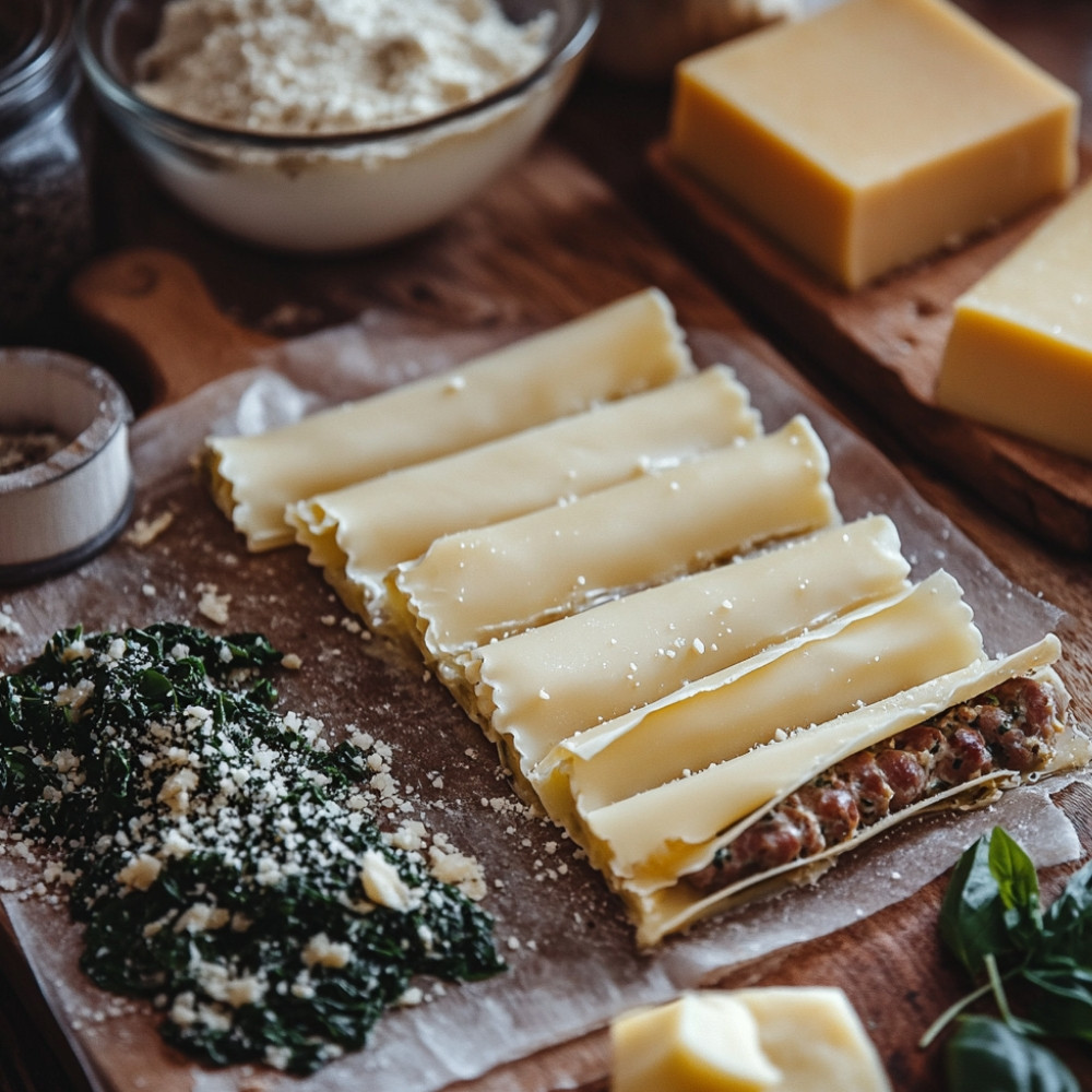 Roulés de lasagne aux saucisses