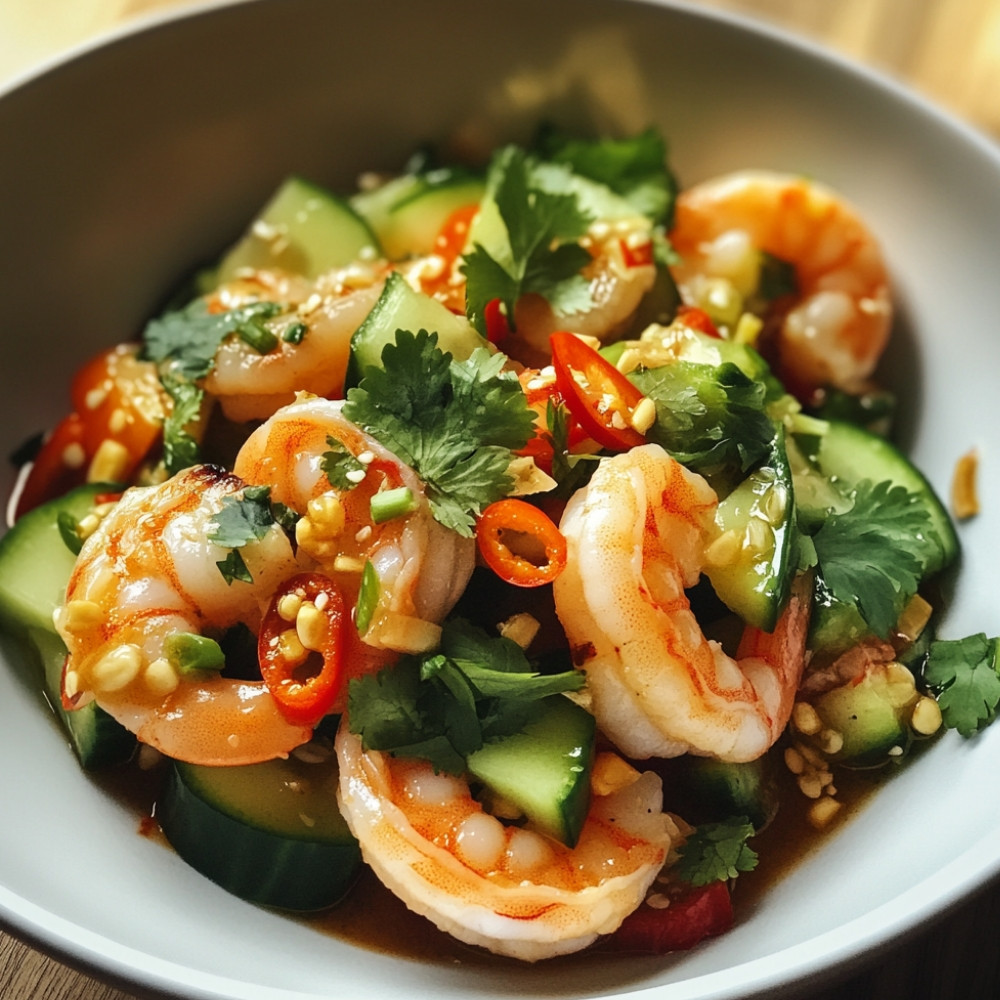 Salade de crevettes à l'asiatique