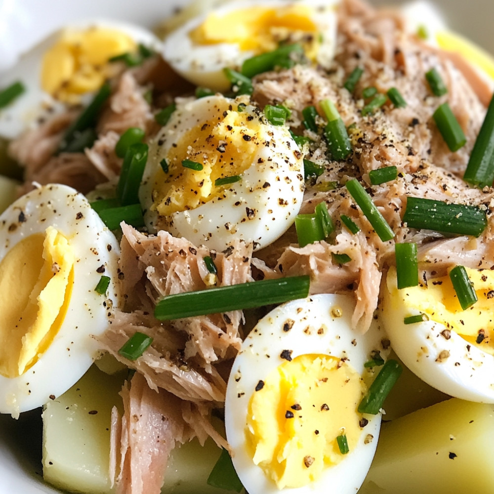 Salade d'endives, pommes de terre et thon