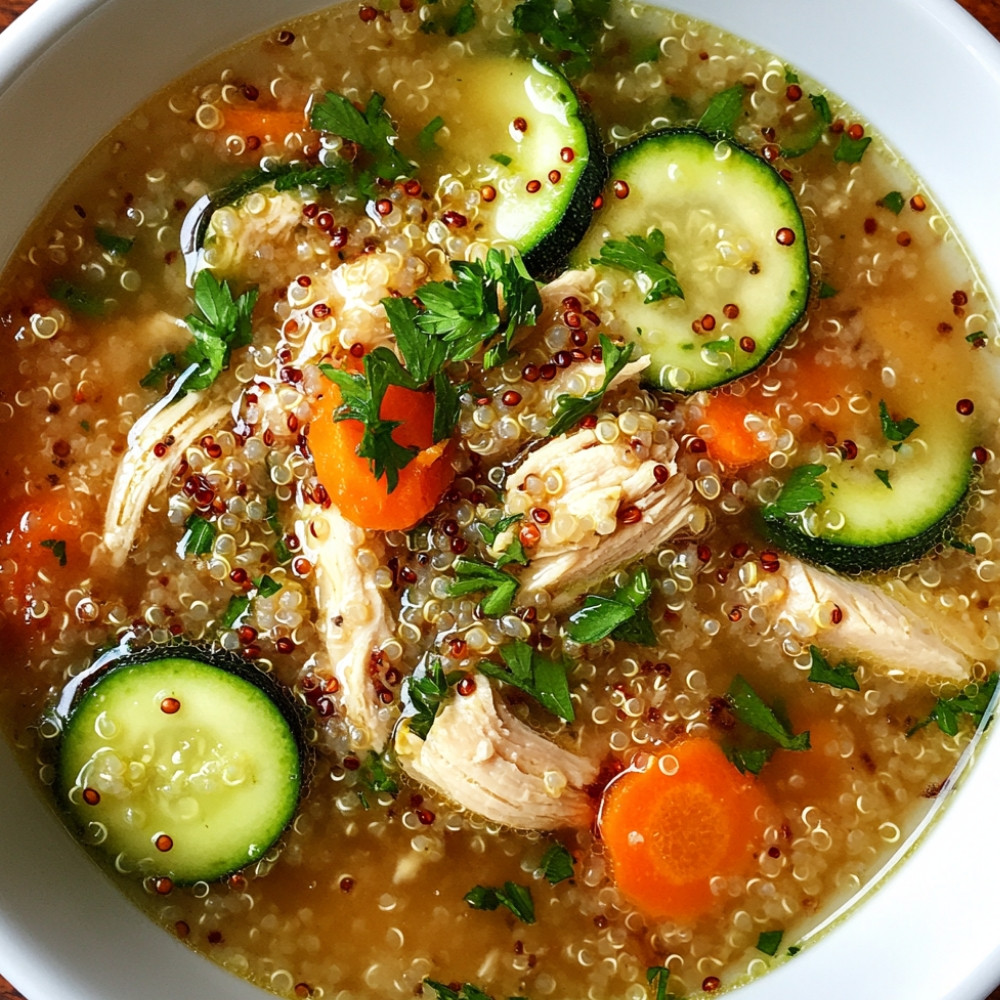 Soupe au poulet et quinoa gourmet