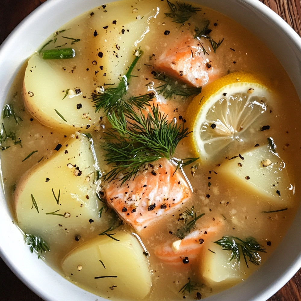 Soupe crémeuse au saumon