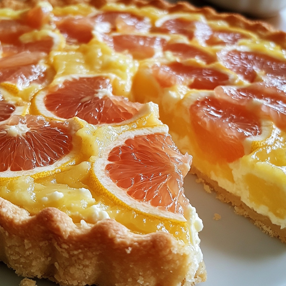 Tarte au fromage blanc et pomelo