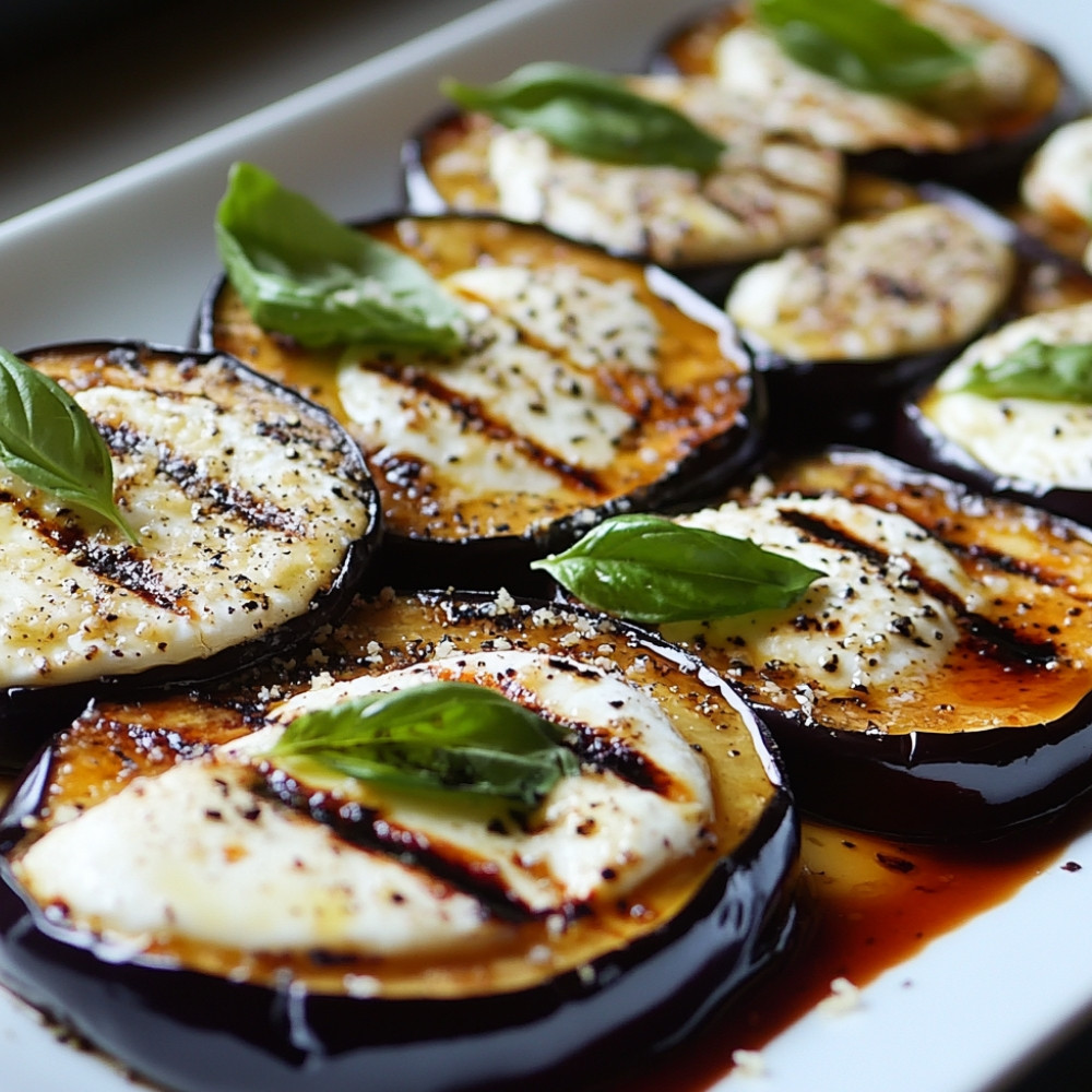 Aubergines grillées à la mozzarella