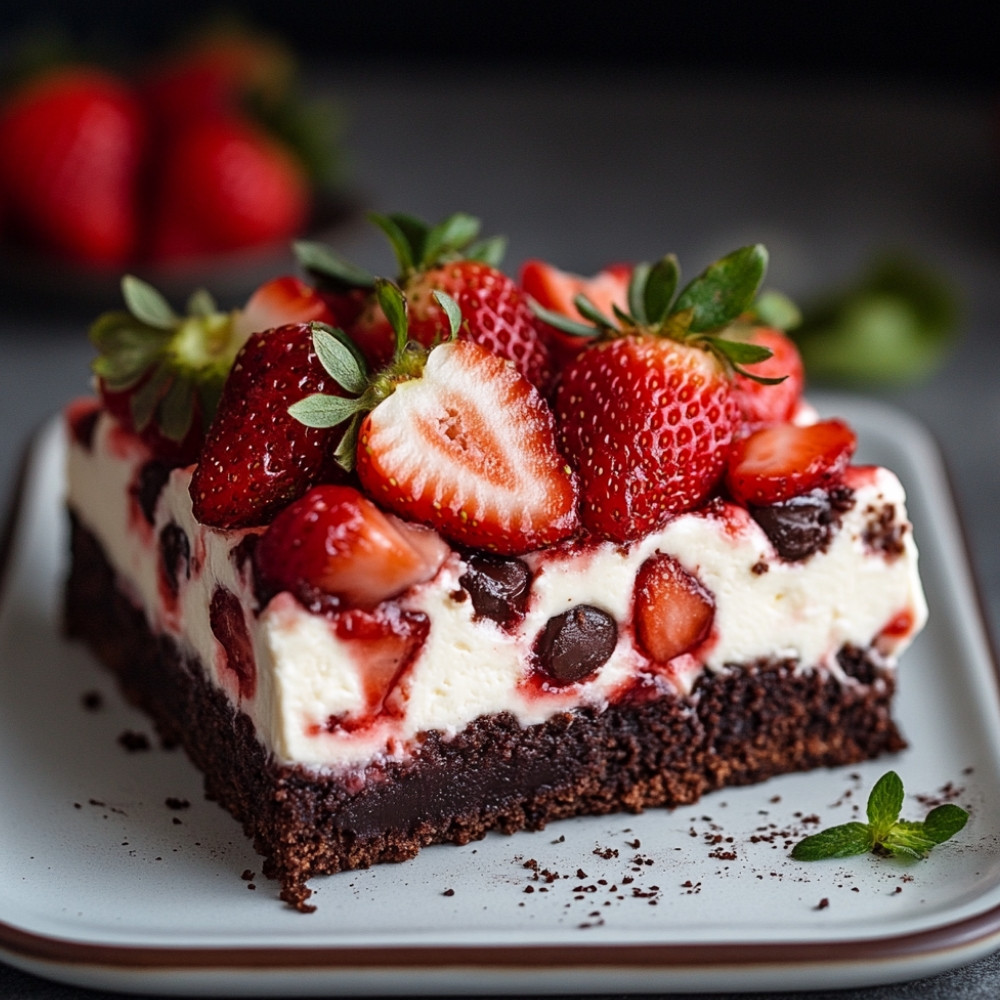 Bagatelle aux fraises et brownies