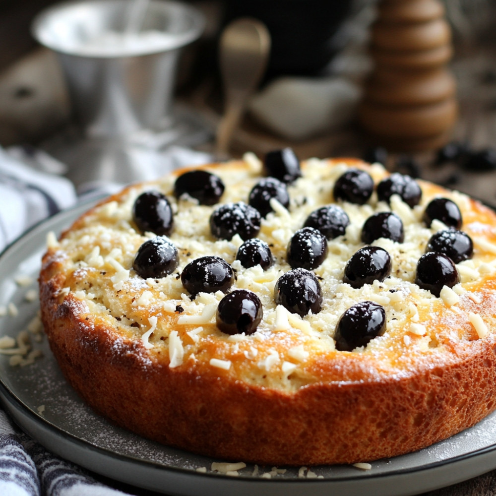 Cake aux olives noires