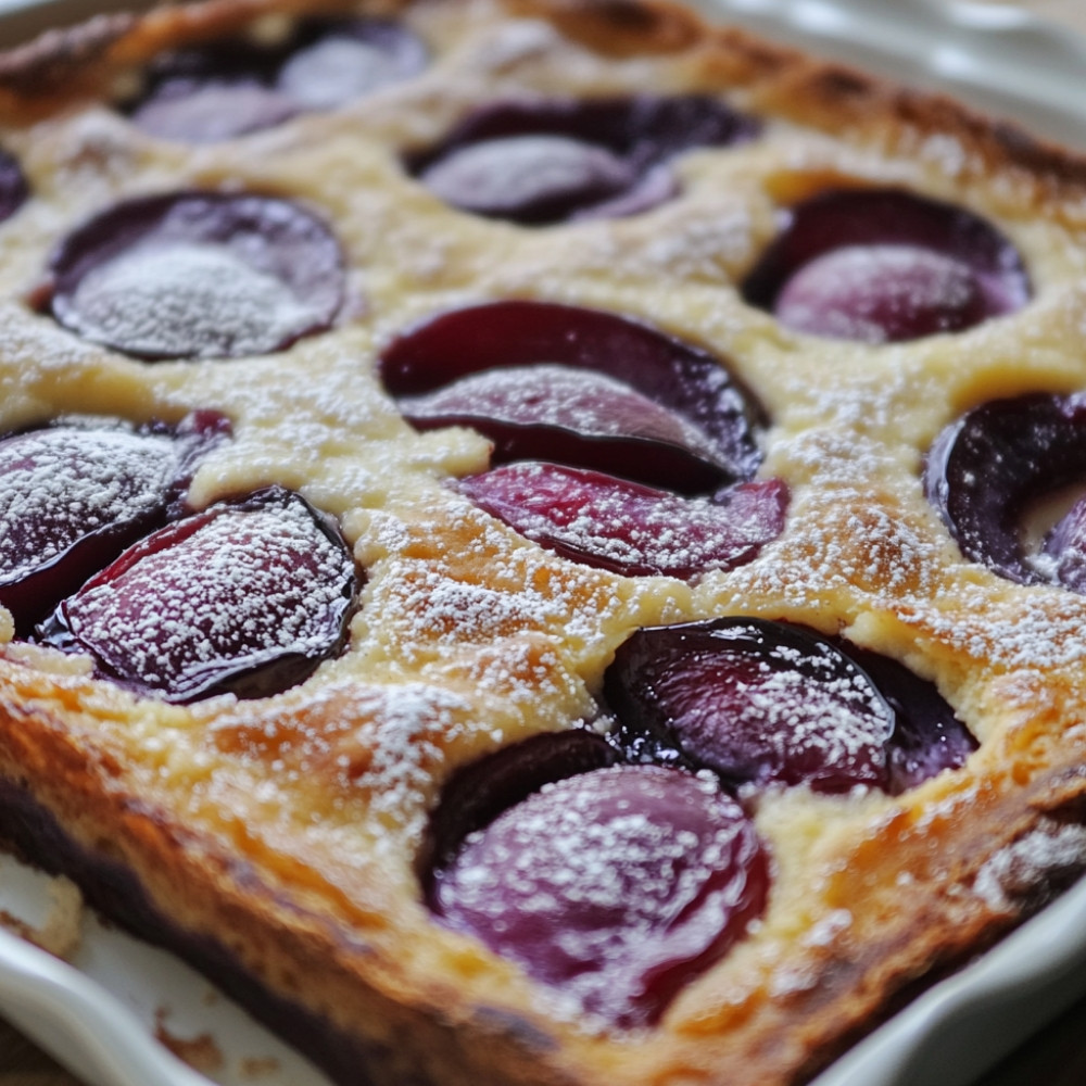 Clafoutis aux prunes de saison