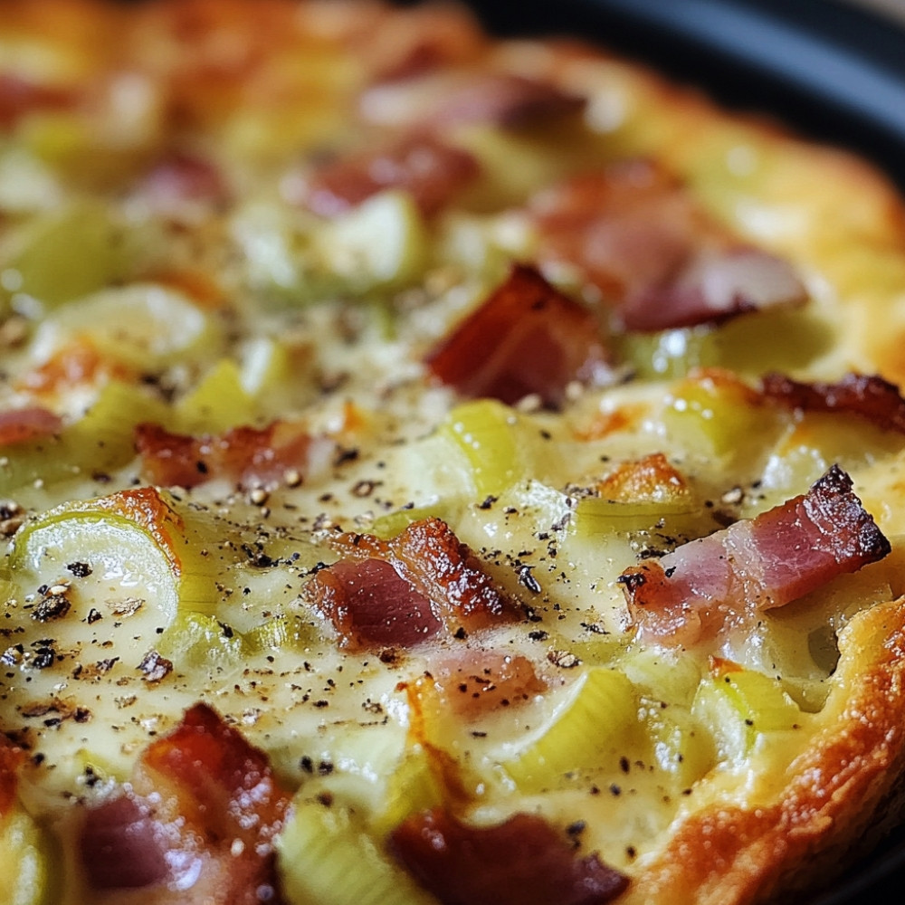 Clafoutis poireaux et lardons