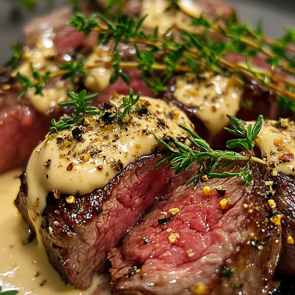 Contre-filets de boeuf marinés mayo, ail et moutarde