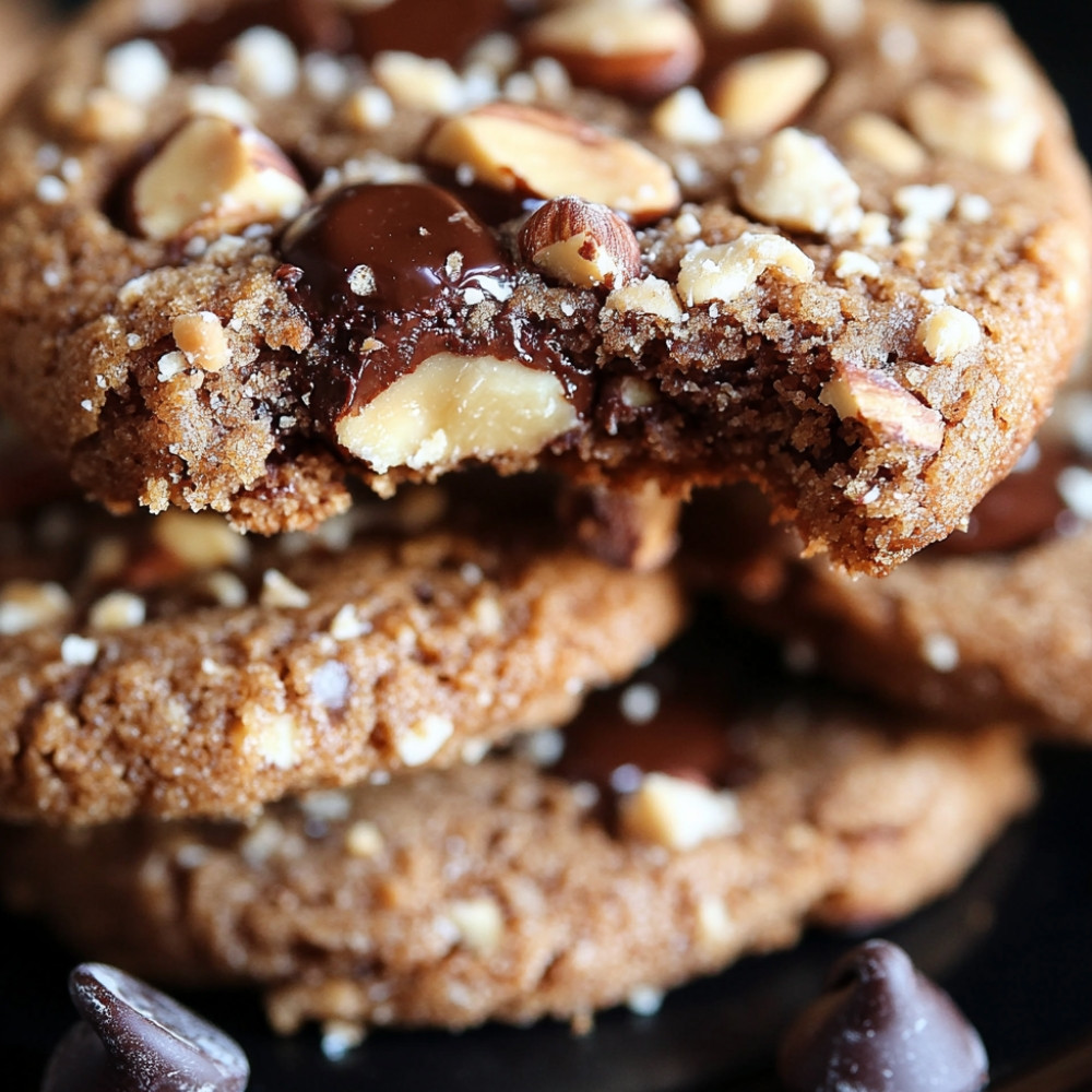 Cookies gourmands noisettes, praliné et chocolat