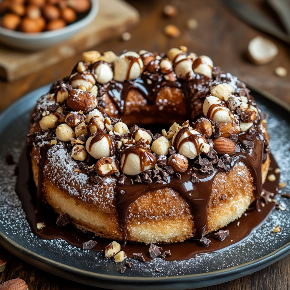 Couronne de choux chantilly, noisettes et caramel au beurre salé