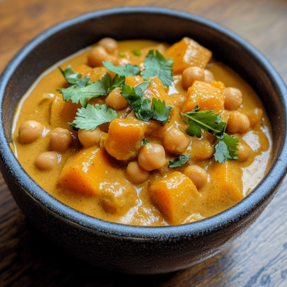 Curry au potiron et pois chiches