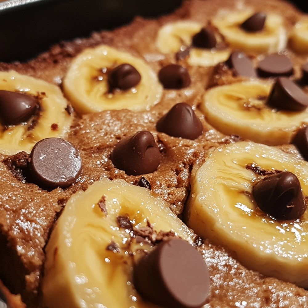 Gâteau au yaourt, bananes et chocolat