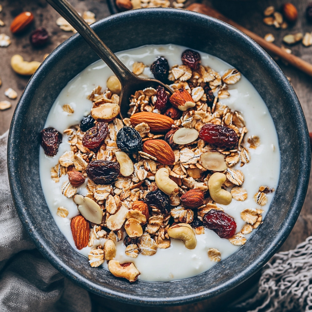 Granola amandes, noisettes et noix de cajou