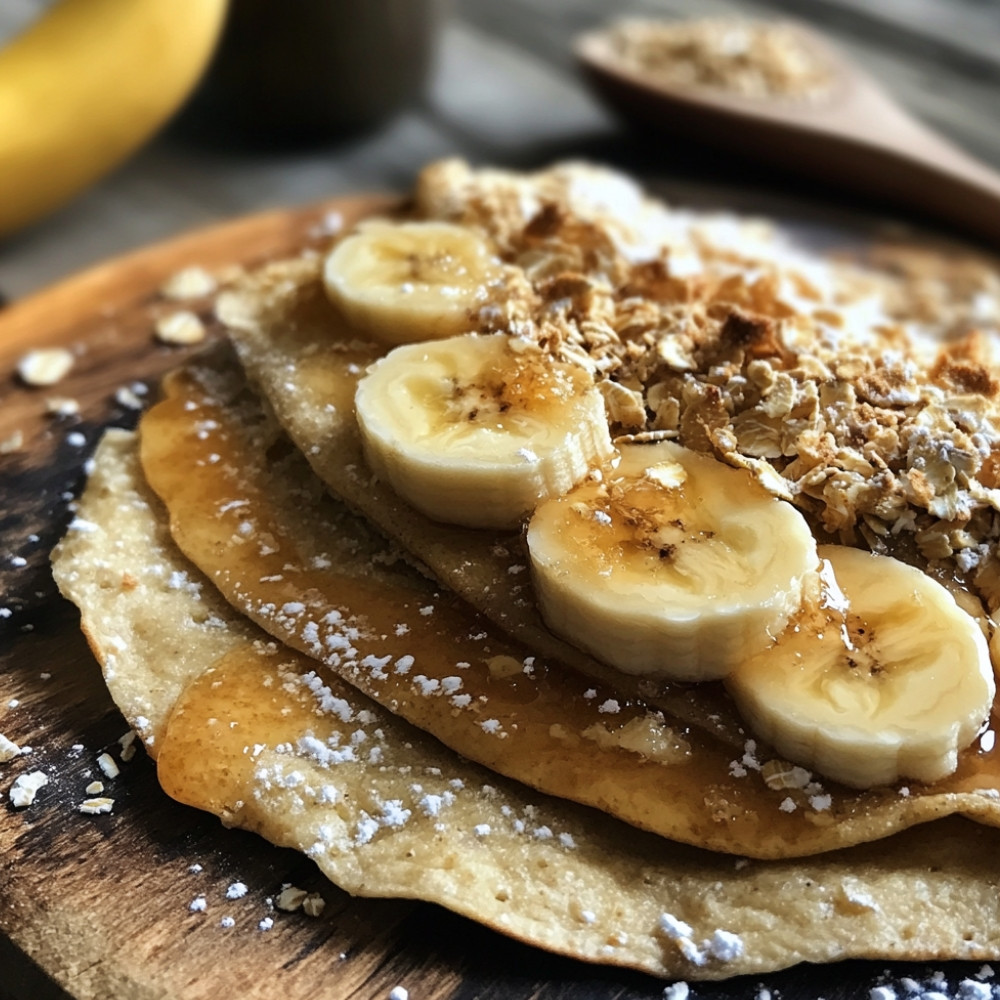 Pancakes banane et flocons d'avoine