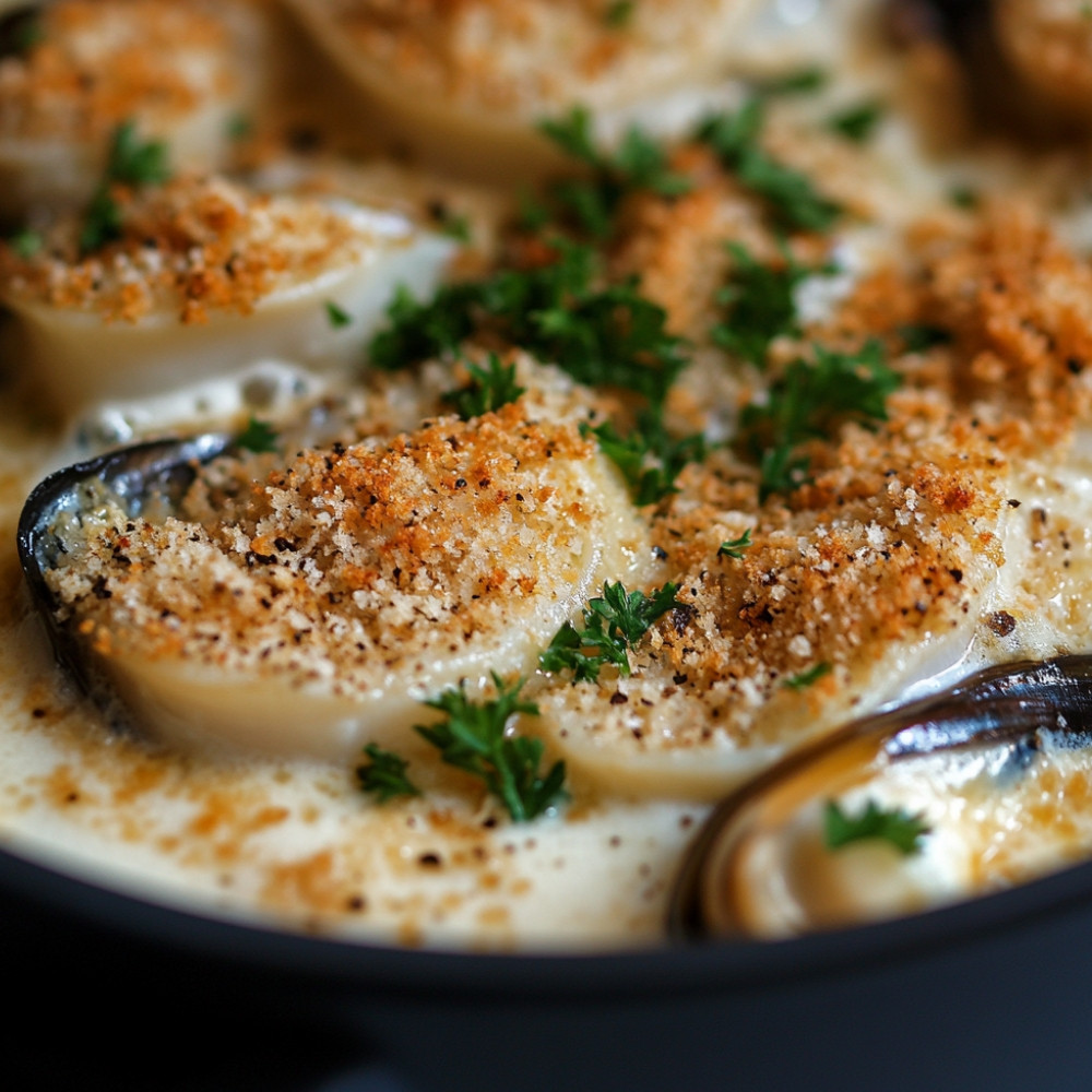 Pétoncles et gratin de moules