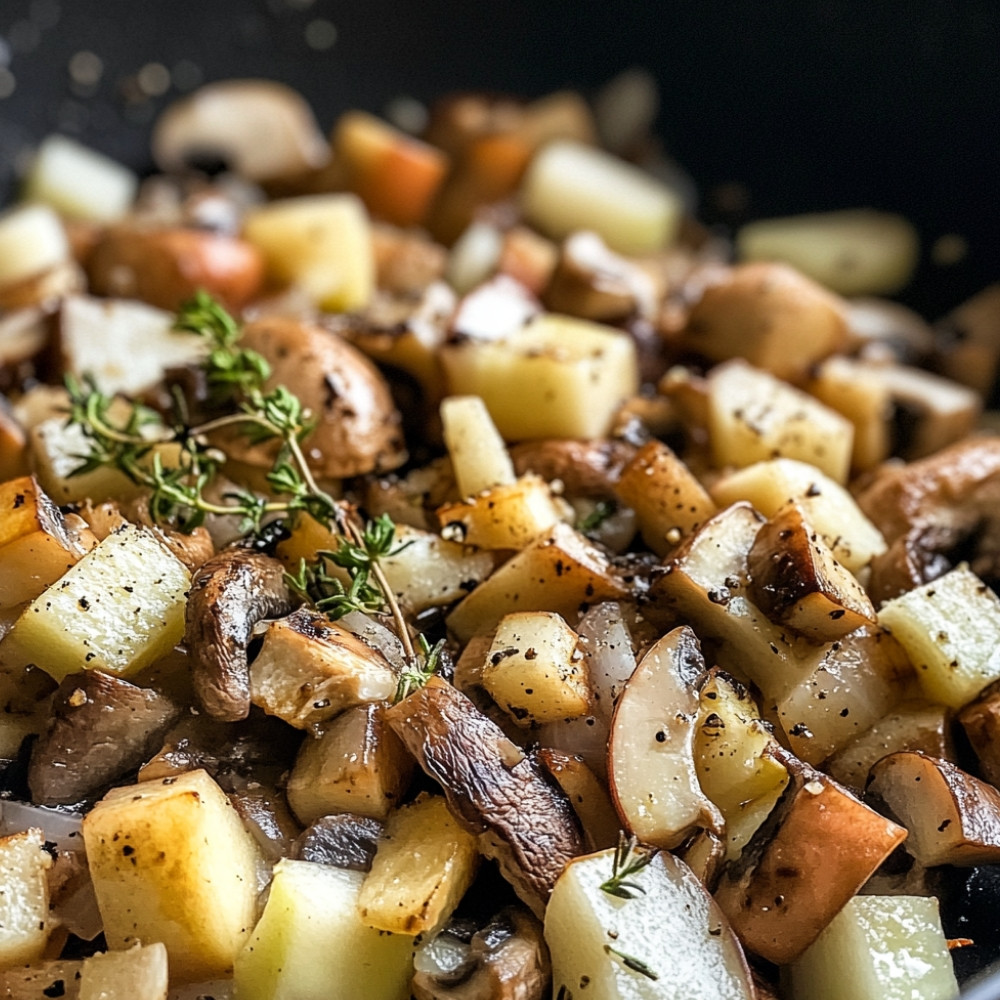 Poêlée aux champignons et aux pommes