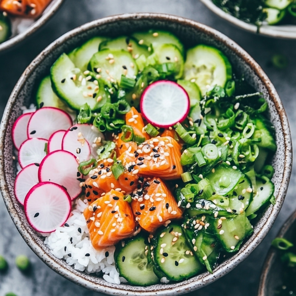 Poke bowl saumon avocat