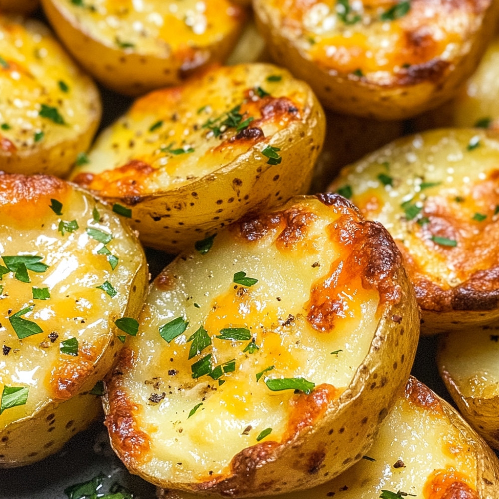 Pommes de terre écrasées croustillantes au cheddar