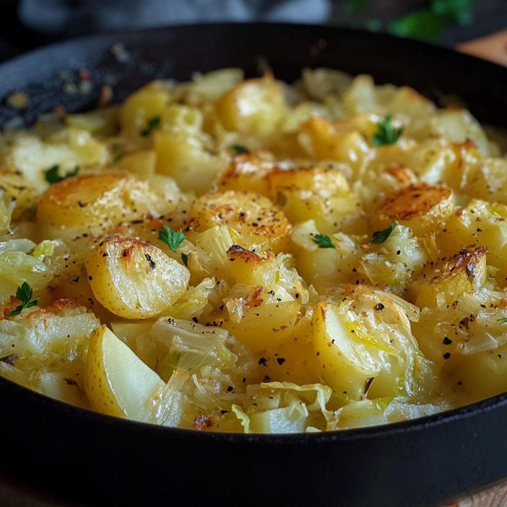 Purée de pommes de terre au chou