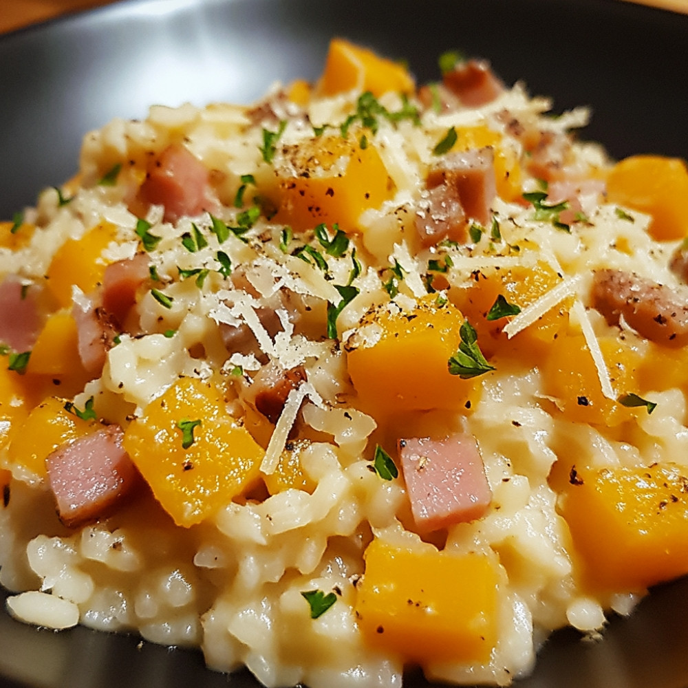 Risotto de butternut et lardons