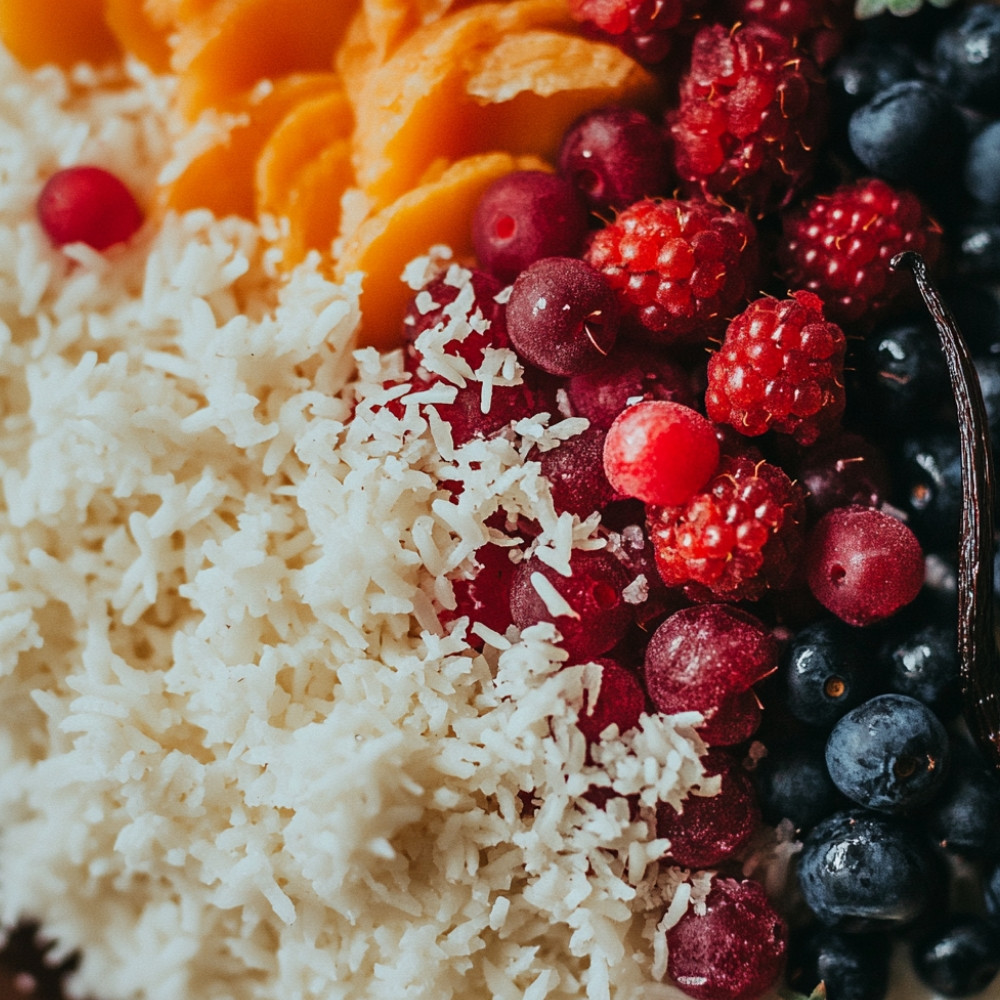 Riz au lait de coco et fruits rouges