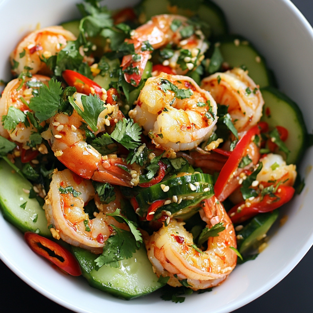 Salade de crevettes à l'asiatique