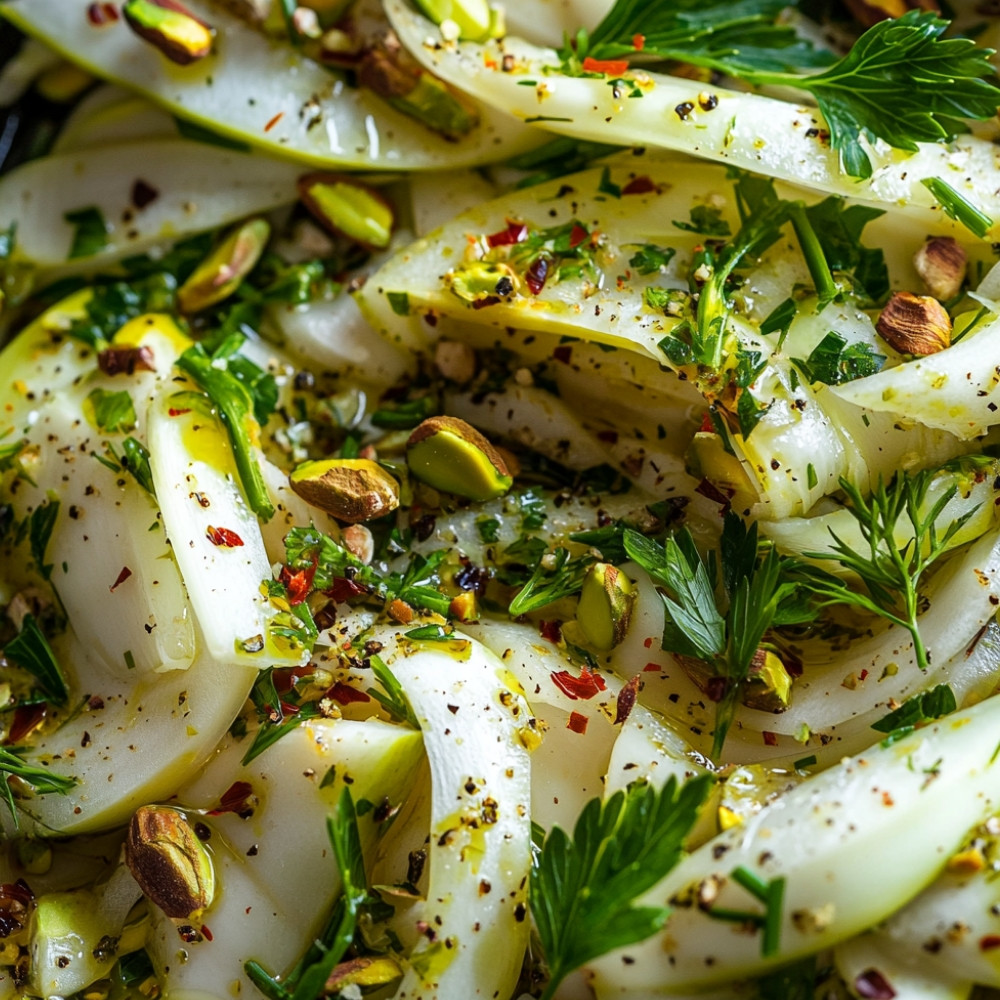 Salade de fenouil, pistaches et sumac