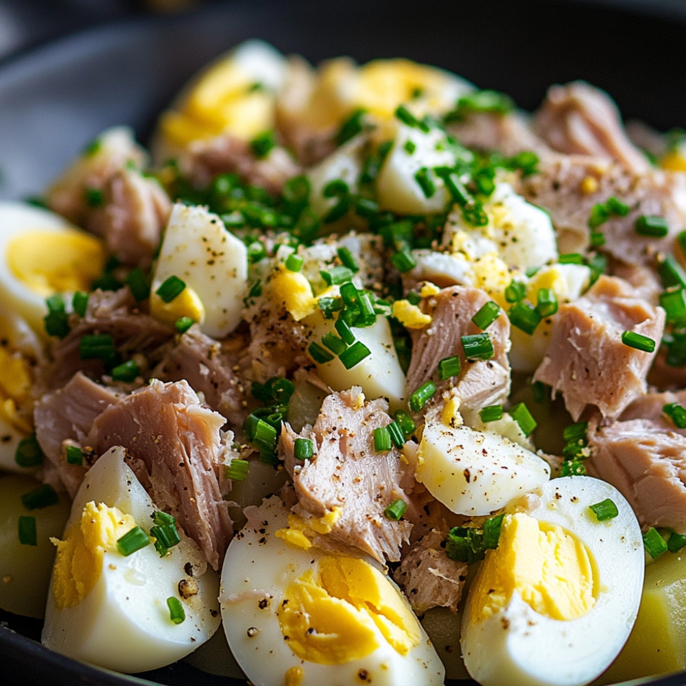 Salade d'endives, pommes de terre et thon