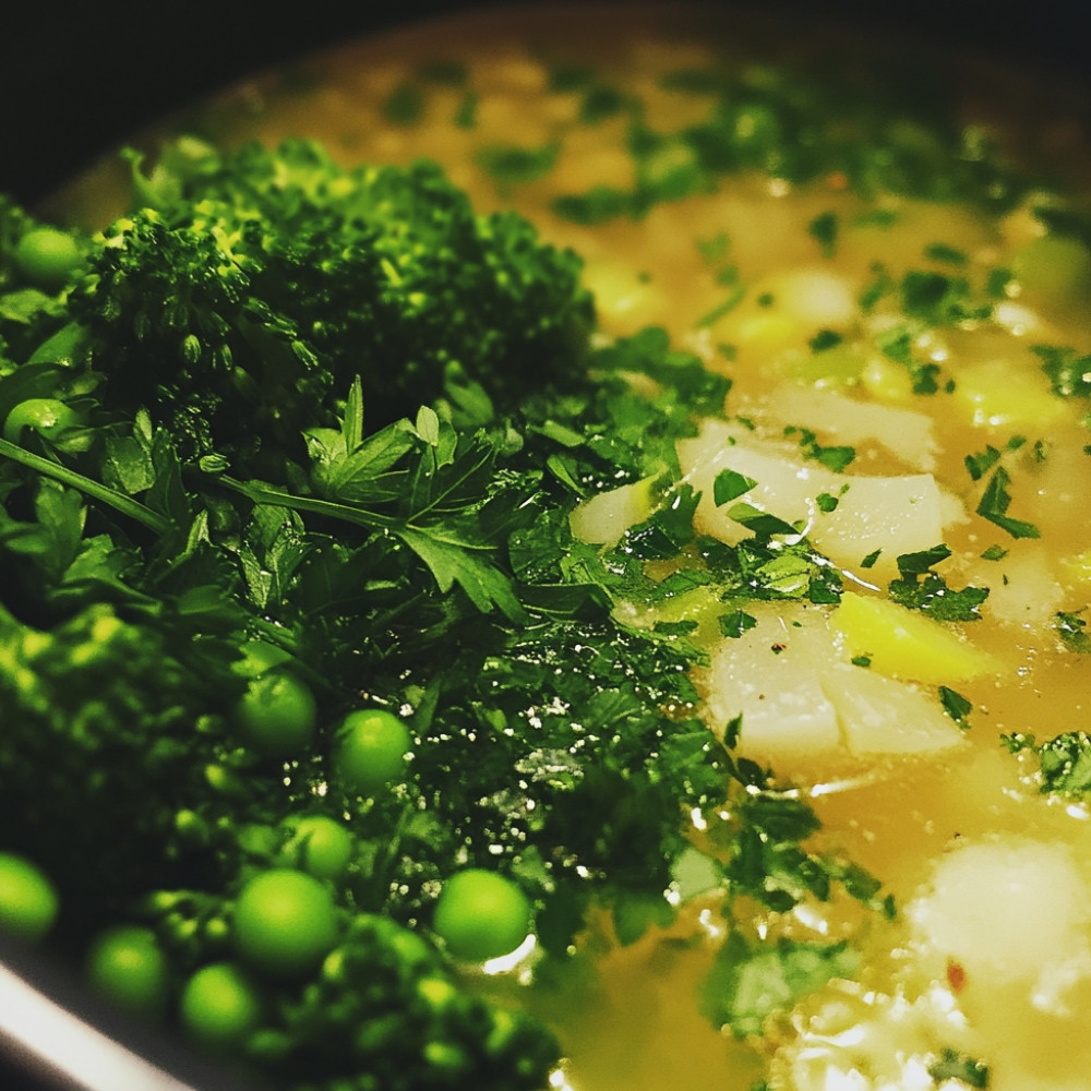 Soupe de brocoli aux petits pois