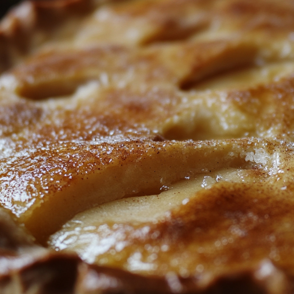 Tarte aux pommes sur un lit de compote