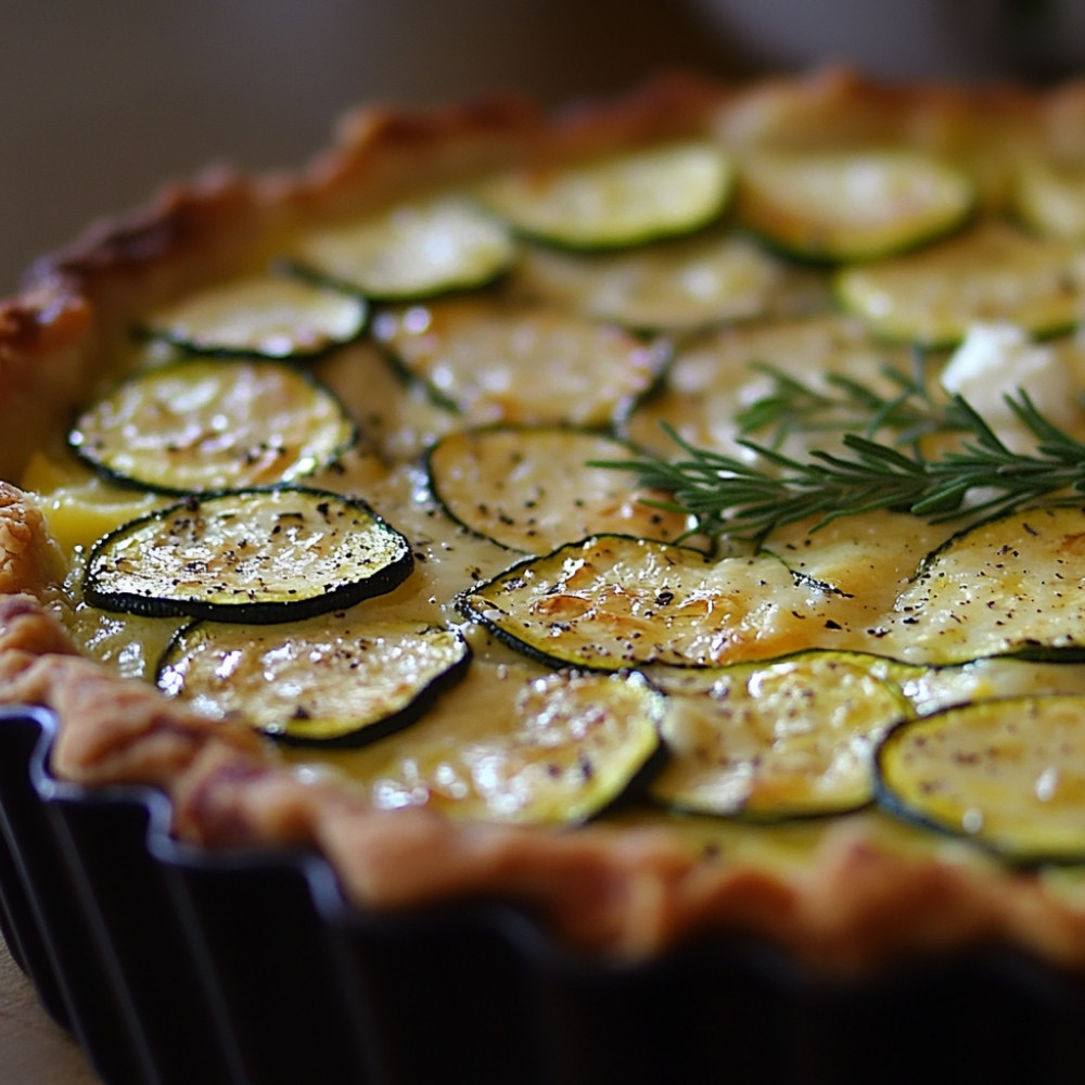 Tarte courgettes et chèvre frais