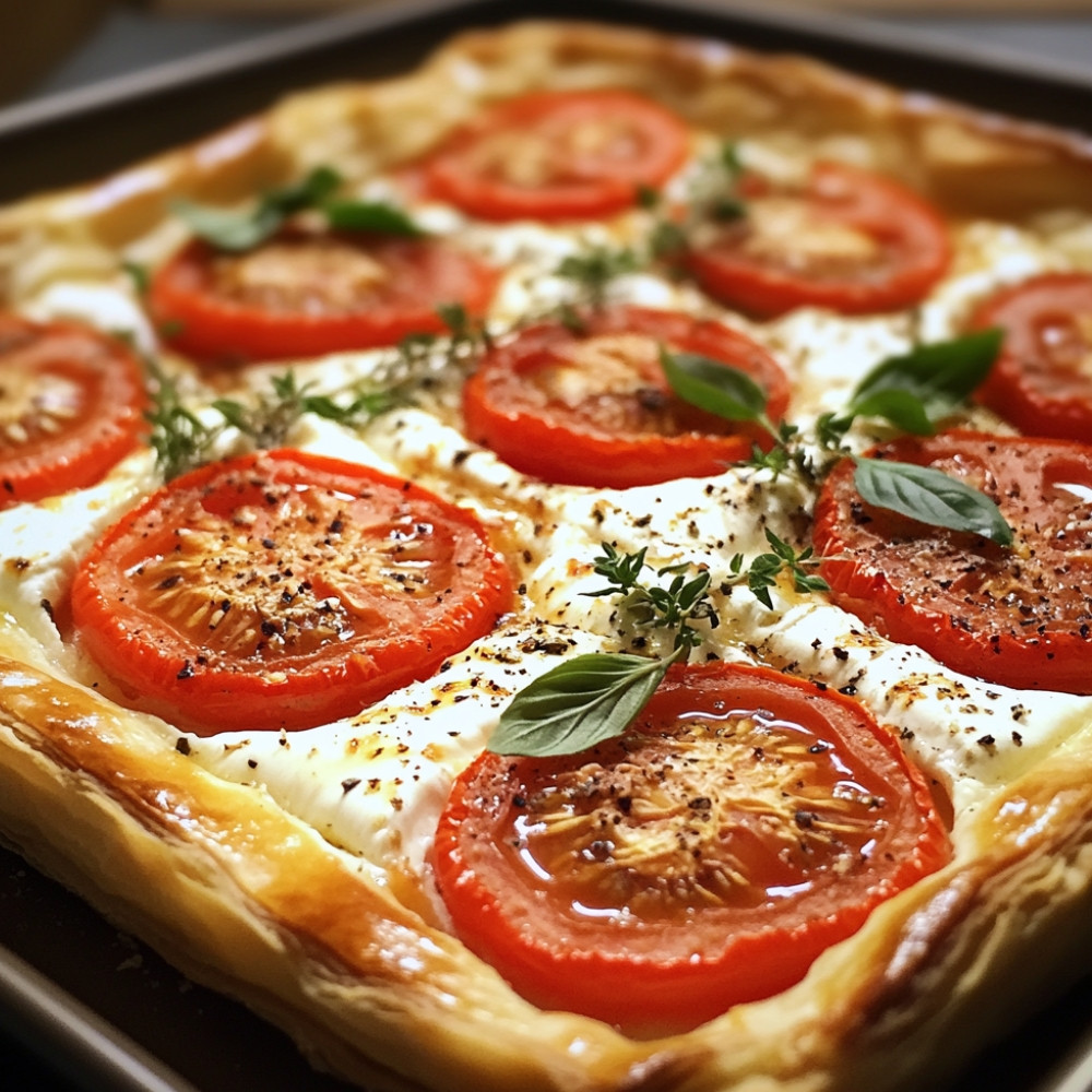 Tarte feuilletée chèvre-tomates