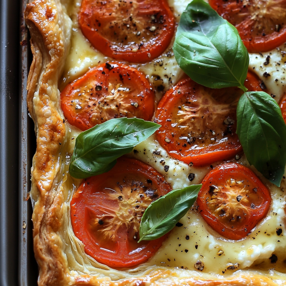 Tarte salée aux tomates, chèvre et basilic