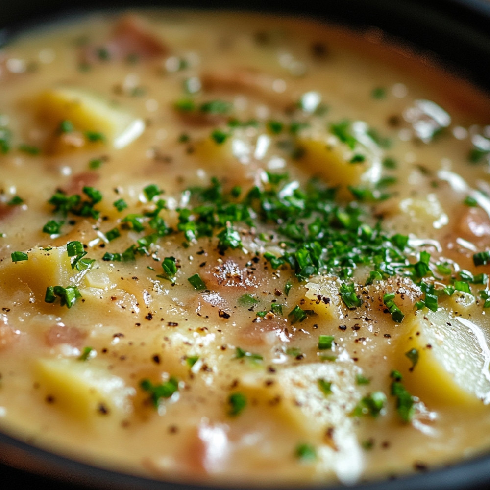 Velouté de poireaux aux lardons