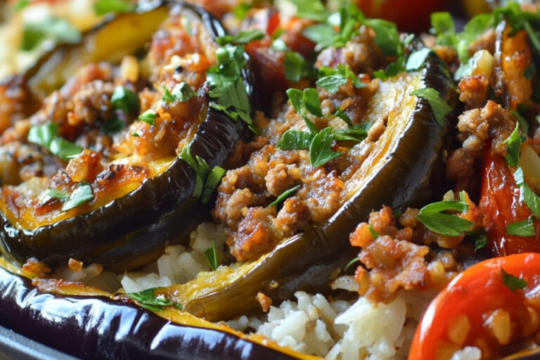 Aubergines farcies à la turque