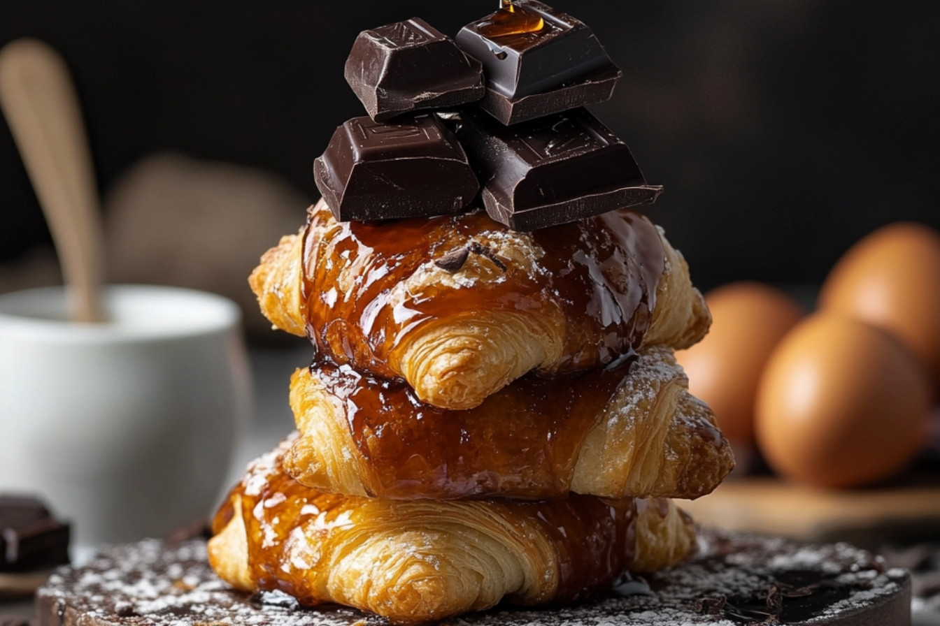 Casserole de croissants érable et chocolat